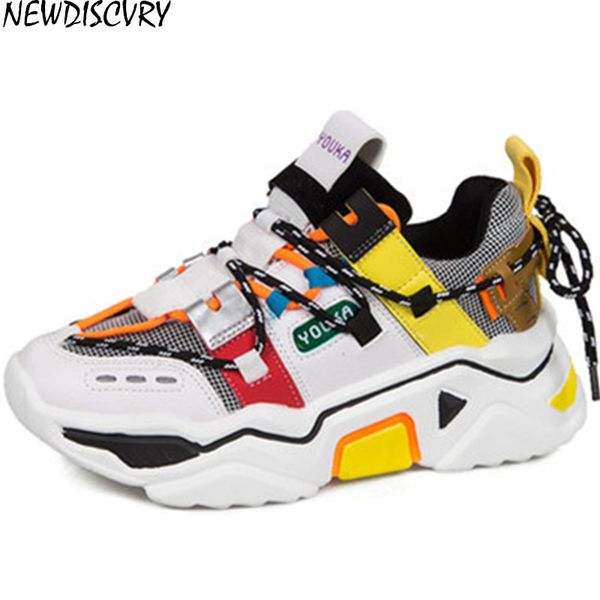 newdiscvry 2019 fashion women platform shoes chunky sneakers 5cm high lace-up casual vulcanize shoes luxury designer women shoes y200424, Black
newdiscvry 2019 fashion women platform shoes chunky sneakers 5cm high lace-up casual vulcanize shoes luxury designer women shoes y200424, Black