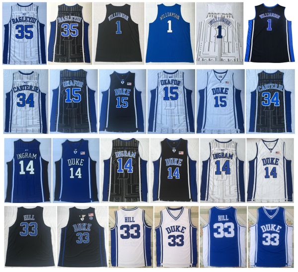 ncaa duke blue devils jersey 1 zion williamson 14 ingram 15 okafor 33 grant hill 34 wendell carter 35 marvin bagley iii college basketball, Black
ncaa duke blue devils jersey 1 zion williamson 14 ingram 15 okafor 33 grant hill 34 wendell carter 35 marvin bagley iii college basketball, Black