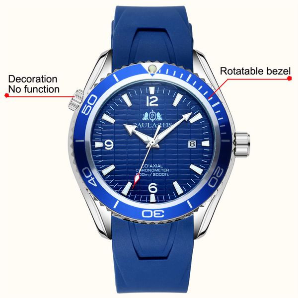 men automatic self wind mechanical orange blue black rubber strap bezel dial james bond 007 style business calendar watch, Slivery;brown
men automatic self wind mechanical orange blue black rubber strap bezel dial james bond 007 style business calendar watch, Slivery;brown