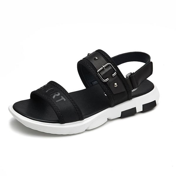 genuine leather sandal for man summer flat heel simple design double straps sandals buckle stud decorated shoes slip-on zy504, Black
genuine leather sandal for man summer flat heel simple design double straps sandals buckle stud decorated shoes slip-on zy504, Black