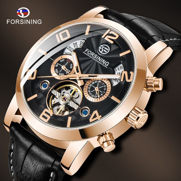 forsining tourbillion multi-function rose gold dial display watch fashion automatic mechanical watch male clock, Slivery;brown
forsining tourbillion multi-function rose gold dial display watch fashion automatic mechanical watch male clock, Slivery;brown