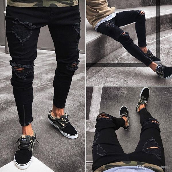 cool men's ripped skinny jeans destroyed frayed slim fit denim pants trousers, Blue
cool men's ripped skinny jeans destroyed frayed slim fit denim pants trousers, Blue