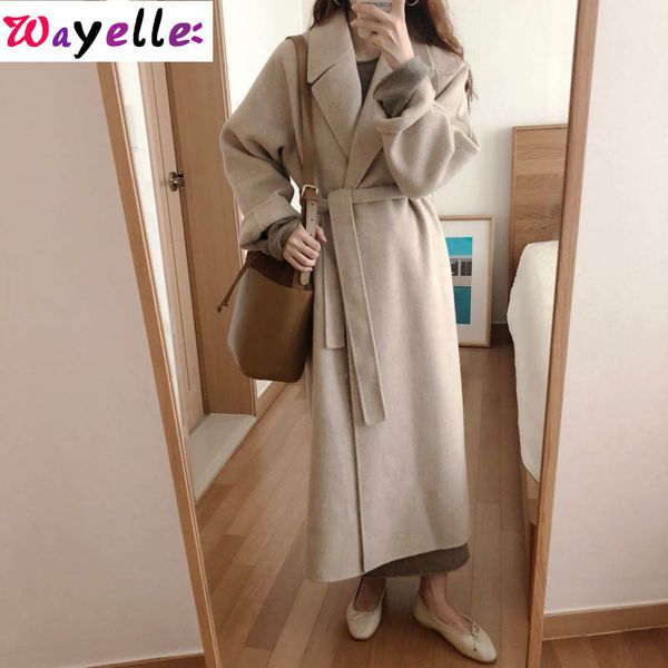 2019 new arrival women korean winter long loose woolen overcoat outwear casual open stitch long fashion overcoats, Black
2019 new arrival women korean winter long loose woolen overcoat outwear casual open stitch long fashion overcoats, Black