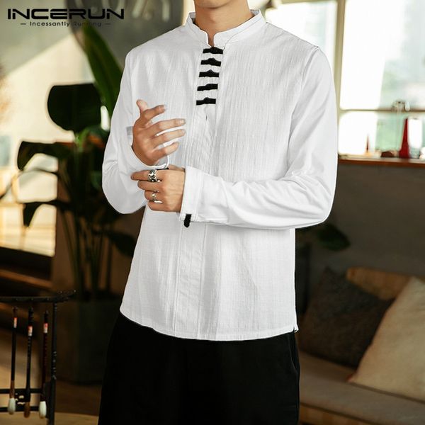 incerun traditional casual men solid long sleeve collar retro buckle shirt pullover streetwear stylish cotton baggy mens blouse, White;black
incerun traditional casual men solid long sleeve collar retro buckle shirt pullover streetwear stylish cotton baggy mens blouse, White;black
