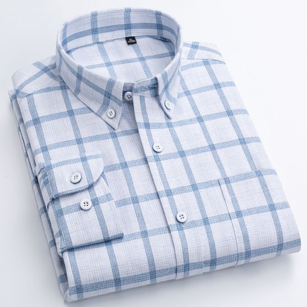 men's casual brushed check 100% cotton shirt single patch pocket long sleeve standard fit thick button down collar plaid shirts, White;black
men's casual brushed check 100% cotton shirt single patch pocket long sleeve standard fit thick button down collar plaid shirts, White;black