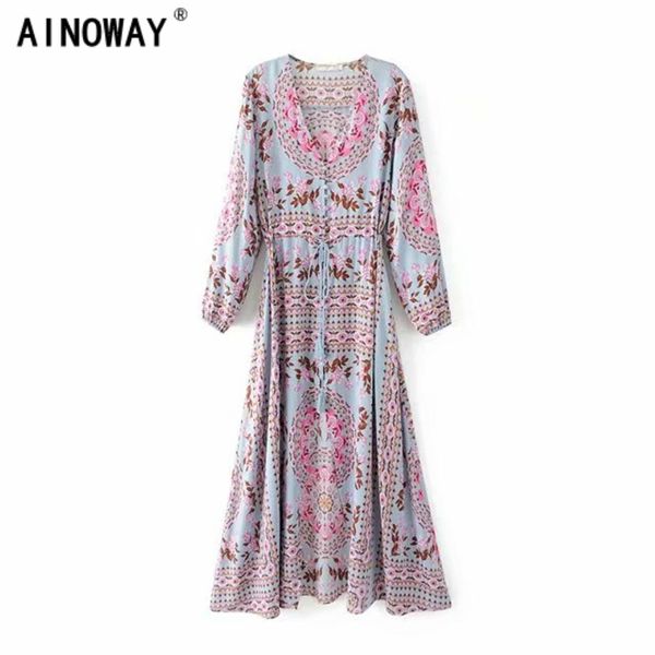 vintage chic women purple floral print tassel v-neck beach bohemian maxi dress ladies summer rayon boho dress vestidos, Black;gray
vintage chic women purple floral print tassel v-neck beach bohemian maxi dress ladies summer rayon boho dress vestidos, Black;gray