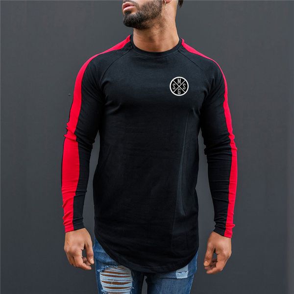men's long-sleeved t-shirt sports running fitness suit compression sports tights basketball football training, Black;red
men's long-sleeved t-shirt sports running fitness suit compression sports tights basketball football training, Black;red