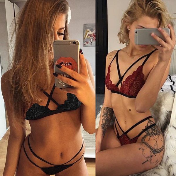 women lace bra set transparent cross bra and briefs set high waist g-string underwear suit women lingerie female, Red;black
women lace bra set transparent cross bra and briefs set high waist g-string underwear suit women lingerie female, Red;black