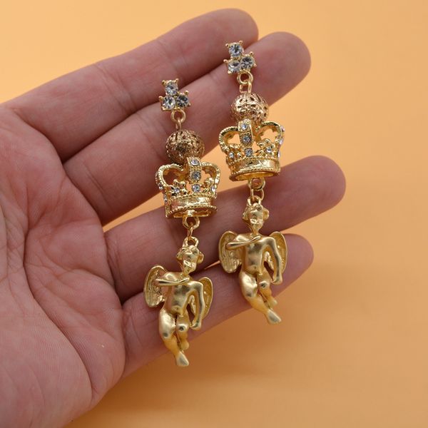 baroque vintage women drop earrings gold angel crystal dangle earrings for female jewelry retail and wholesale, Silver
baroque vintage women drop earrings gold angel crystal dangle earrings for female jewelry retail and wholesale, Silver