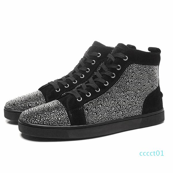 designer fashion red bottoms shoes studded spikes flats rivet sneakers for men women party lovers casual sneakers, Black 
designer fashion red bottoms shoes studded spikes flats rivet sneakers for men women party lovers casual sneakers, Black