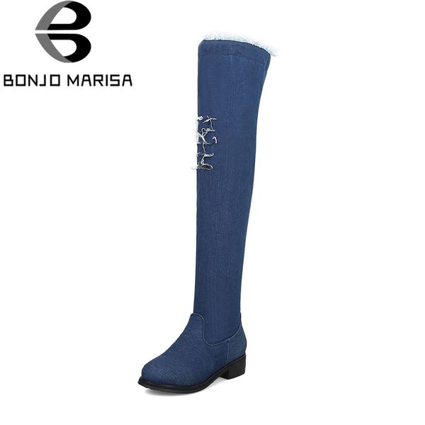 bonjomarisa plus size 32-48 fashion women denim knee high boots women autumn 2019 med heels shoes woman, Black
bonjomarisa plus size 32-48 fashion women denim knee high boots women autumn 2019 med heels shoes woman, Black