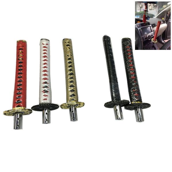 

spsld katana shape shift knob sword for automobile spare part speed chrome samurai sword handle - 265mm with adapters