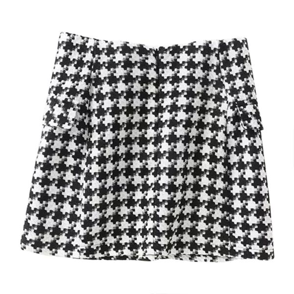 autumn and winter new short skirt women's double-breasted woolen lattice skirt hip l, Black
autumn and winter new short skirt women's double-breasted woolen lattice skirt hip l, Black