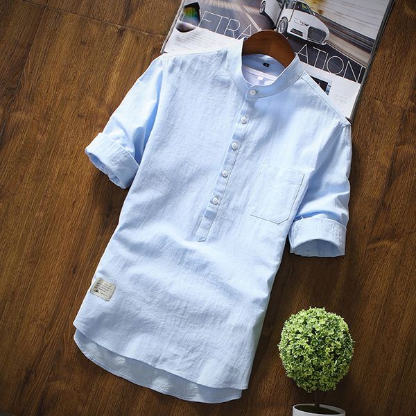 vogue vogue men's summer casual cotton linen pure color three quarter sleeve shirt linen shirt male, White;black
vogue vogue men's summer casual cotton linen pure color three quarter sleeve shirt linen shirt male, White;black