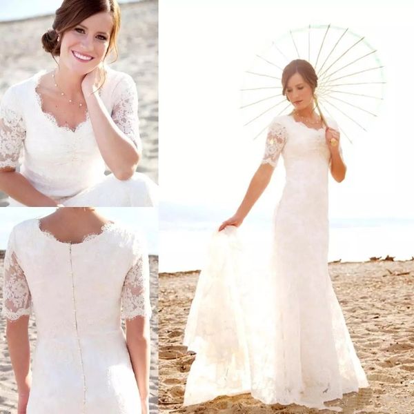 2019 jewel short lace slim mermaid beach wedding dresses customized long bridal gowns vestidos de marriage, White
2019 jewel short lace slim mermaid beach wedding dresses customized long bridal gowns vestidos de marriage, White