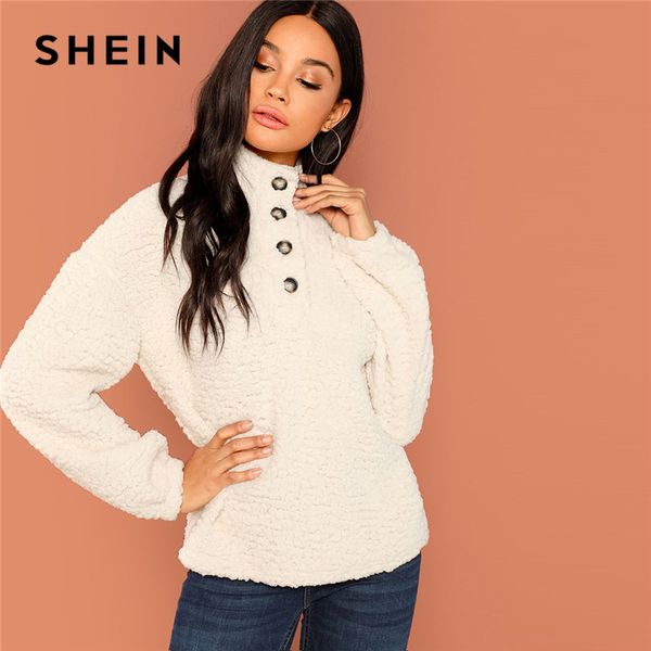 шеин white casual solid кнопка передняя половина placket teddy high neck толстовка осень выходя женщины толстовки, Black
шеин white casual solid кнопка передняя половина placket teddy high neck толстовка осень выходя женщины толстовки, Black