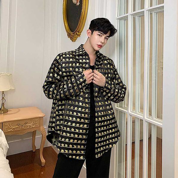 men's dress shirts autumn male streetwear hip hop loose business casual shirt men long sleeve golden print, White;black
men's dress shirts autumn male streetwear hip hop loose business casual shirt men long sleeve golden print, White;black