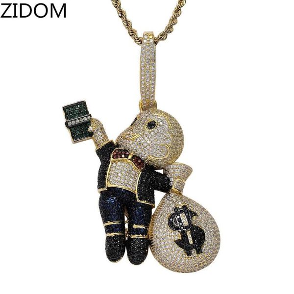 men hip hop iced out bling boy with dollar purse pendant necklaces zircon hiphop necklace fashion jewelry gift, Silver
men hip hop iced out bling boy with dollar purse pendant necklaces zircon hiphop necklace fashion jewelry gift, Silver