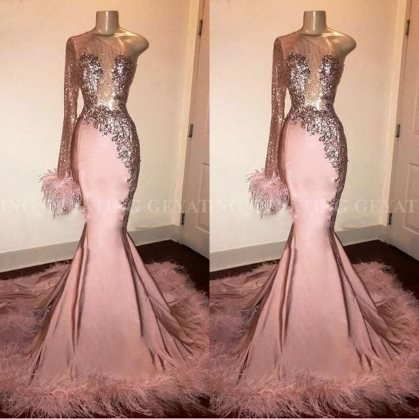 african glitz pink mermaid prom dresses 2020 one shoulder lace applique sweep train plus size sequins feather evening gowns robes de soirée
african glitz pink mermaid prom dresses 2020 one shoulder lace applique sweep train plus size sequins feather evening gowns robes de soirée