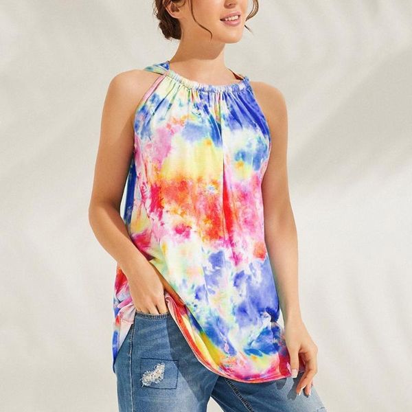 tie-dye print tunic women summer gradient color halter tank casual off shoulder sleeveless tank camiseta #j, White
tie-dye print tunic women summer gradient color halter tank casual off shoulder sleeveless tank camiseta #j, White