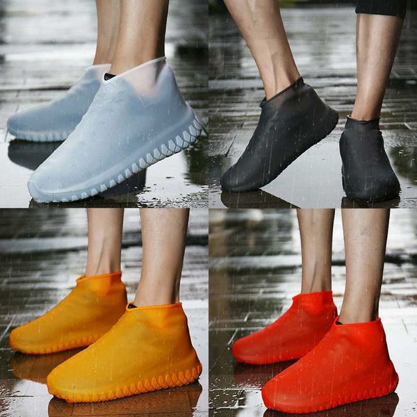 men women kids rain shoe covers reusable silicone waterproof foldable non-slip cycling outdoor convenient thicken rain boots, White;pink
men women kids rain shoe covers reusable silicone waterproof foldable non-slip cycling outdoor convenient thicken rain boots, White;pink