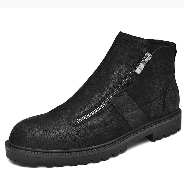 men full grain leather boots man work black shoes winter plush snow boots with zip soft micro fleece lining for added warmth
men full grain leather boots man work black shoes winter plush snow boots with zip soft micro fleece lining for added warmth