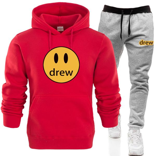 2019 men women drew house tracksuit long sleeve sportswear two piece sets fleece thick hoodie+pants spring autumn pullover hoodie jacket, White;black
2019 men women drew house tracksuit long sleeve sportswear two piece sets fleece thick hoodie+pants spring autumn pullover hoodie jacket, White;black