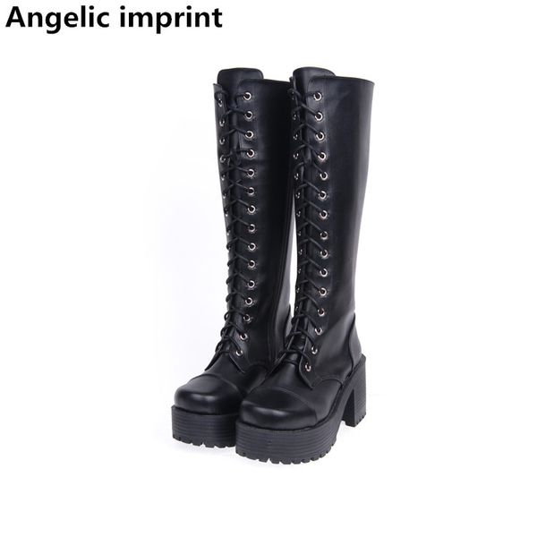 angelic imprint mori girl women punk cool style boots lady high heels lolita shoes woman princess dress party pumps women boots, Black 
angelic imprint mori girl women punk cool style boots lady high heels lolita shoes woman princess dress party pumps women boots, Black