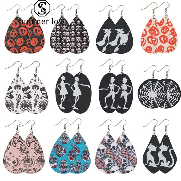 2019 new christmas halloween leather earrings for women girls teardrop pumpkin owl cat witch flowers skull print petal drop earrings jewelry, Silver
2019 new christmas halloween leather earrings for women girls teardrop pumpkin owl cat witch flowers skull print petal drop earrings jewelry, Silver