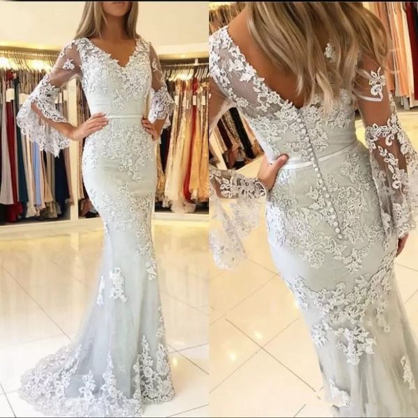 2019 elegant v neck mermaid prom dresses long sleeves with lace appliques evening gowns floor length zipper back party dress custom made, Black
2019 elegant v neck mermaid prom dresses long sleeves with lace appliques evening gowns floor length zipper back party dress custom made, Black