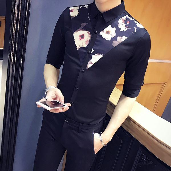 мода 2020 лето смокинг рубашка мужчины streetwear простые slim fit половина рукавом цветочные рубашки все матч ночной клуб блуза, White;black 
мода 2020 лето смокинг рубашка мужчины streetwear простые slim fit половина рукавом цветочные рубашки все матч ночной клуб блуза, White;black