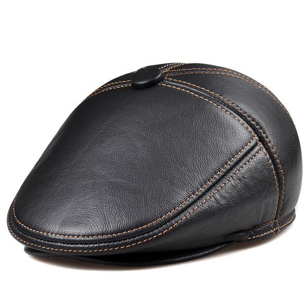 winter real leather black/brown fitted thicken beret caps for man eldly dad head warm velvet boina with line ear flap hats, Blue;gray
winter real leather black/brown fitted thicken beret caps for man eldly dad head warm velvet boina with line ear flap hats, Blue;gray
