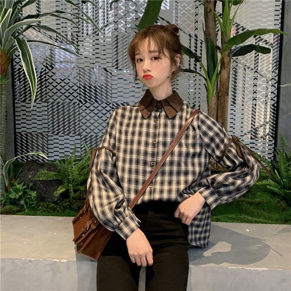 new autumn women shirts lantern sleeve double layer plaidlt irregular short after longfore blouse shirt ga color grid 9730, White
new autumn women shirts lantern sleeve double layer plaidlt irregular short after longfore blouse shirt ga color grid 9730, White