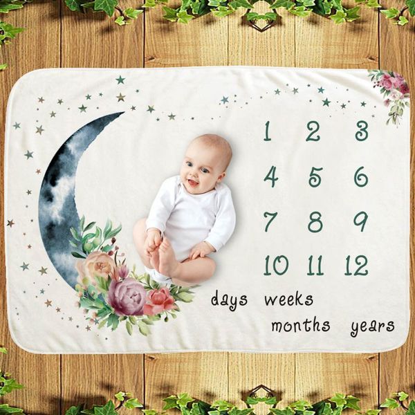 infant monthly record growth milestone blanket newborn pgraphy props cloth h55b