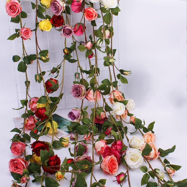 artificial rose flower vine silk fake flower string for home garden wall window hanging simulation plants wedding decoration
artificial rose flower vine silk fake flower string for home garden wall window hanging simulation plants wedding decoration