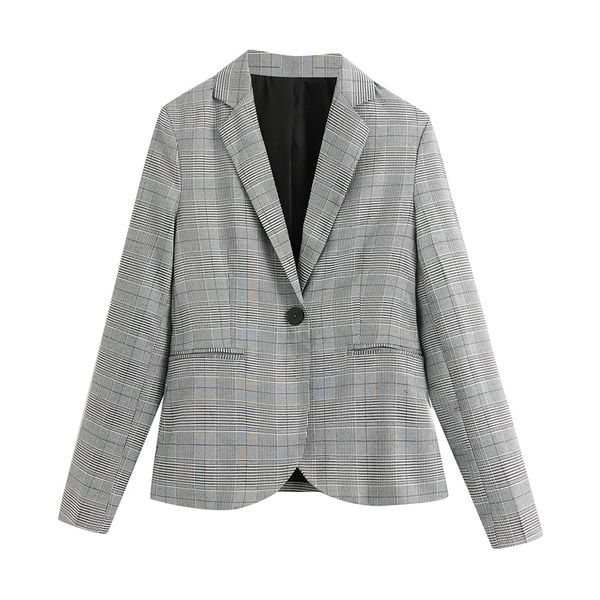 plaid long sleeve women blazer 2020 office ladies blazer autumn winter casual outwear women jacket coat, White;black
plaid long sleeve women blazer 2020 office ladies blazer autumn winter casual outwear women jacket coat, White;black