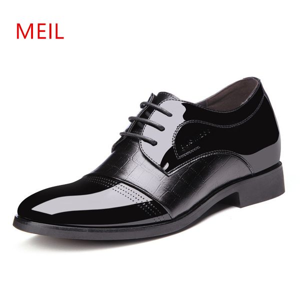 height increasing men patent leather elevator dress shoes men brand derby elegant formal shoes office wedding suit man, Black
height increasing men patent leather elevator dress shoes men brand derby elegant formal shoes office wedding suit man, Black