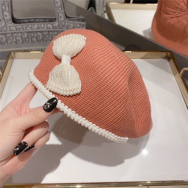 harajuku style hat cap women knitting berets with pearl bow fashion breathable hats temperament beret 2020 new, Blue;gray
harajuku style hat cap women knitting berets with pearl bow fashion breathable hats temperament beret 2020 new, Blue;gray