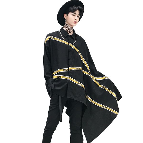men darkness gothic shirt catwalk high street owen ro shirt loose oversize irregular cloak man party dj club chemise homme, White;black
men darkness gothic shirt catwalk high street owen ro shirt loose oversize irregular cloak man party dj club chemise homme, White;black