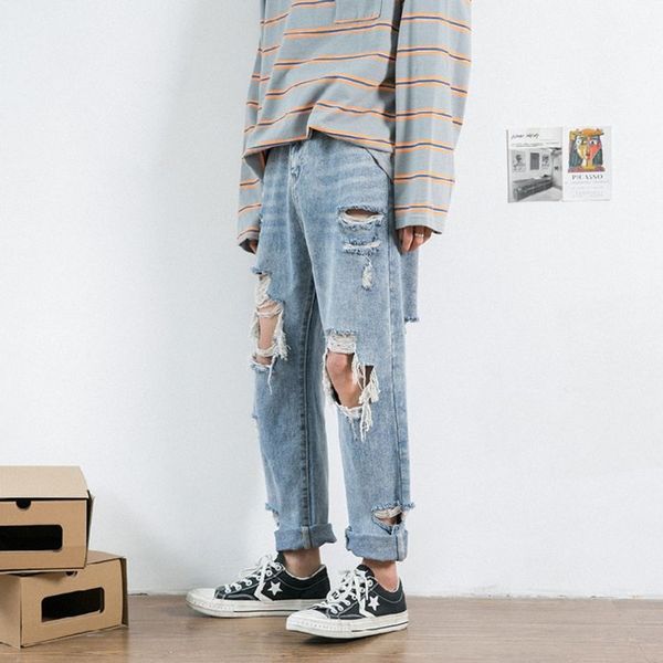 summer ripped jeans men's fashion retro casual straight jeans men streetwear loose hip-hop ripped denim trousers mens s-2xl, Blue
summer ripped jeans men's fashion retro casual straight jeans men streetwear loose hip-hop ripped denim trousers mens s-2xl, Blue