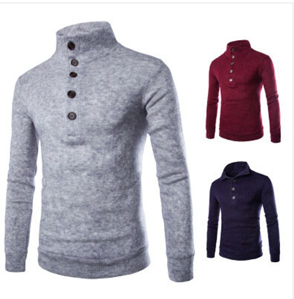 sweater fashion sweater slim single row button decoration, White;black 
sweater fashion sweater slim single row button decoration, White;black