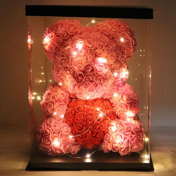 

simulation rose bear - anniversary originality perfect & unique valentine's day gift can shine for lovers wife husband