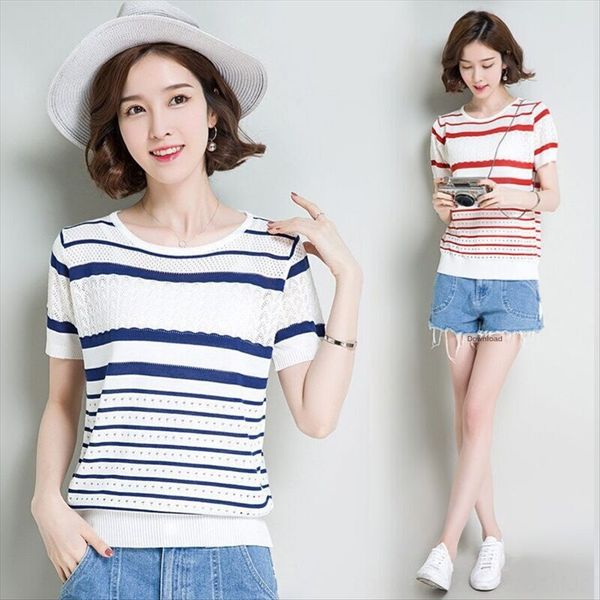 t- women's 2019 summer style large size women's short sleeve hollowed-out knitted shirt base shirt take dad to stay, White
t- women's 2019 summer style large size women's short sleeve hollowed-out knitted shirt base shirt take dad to stay, White