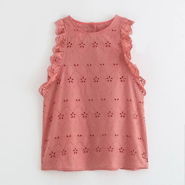 2019 women sweet hollow out embroidery vest blouse back buttons shirts women o neck sleeveless ruffles casual blusas ls3770, White
2019 women sweet hollow out embroidery vest blouse back buttons shirts women o neck sleeveless ruffles casual blusas ls3770, White