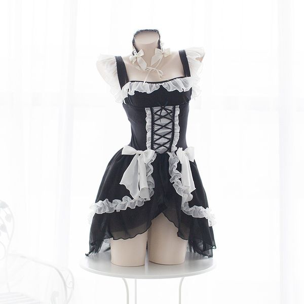 lolita sweet gothic dress cute anime maid costumes lingerie chiffon ruffle bikini set for women lingerie uniform temptation, Black
lolita sweet gothic dress cute anime maid costumes lingerie chiffon ruffle bikini set for women lingerie uniform temptation, Black
