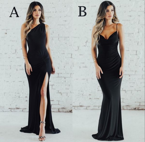 2 styles black bridesmaid dresses one shoulder spaghetti maid of honor gown open back party gown bm0388 bm0389, White;pink
2 styles black bridesmaid dresses one shoulder spaghetti maid of honor gown open back party gown bm0388 bm0389, White;pink