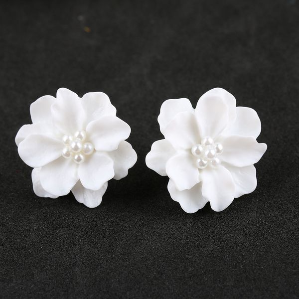 1 pair ear studs jewelry gift new fashion big white flower earrings for women jewelry elegant gift, Golden;silver
1 pair ear studs jewelry gift new fashion big white flower earrings for women jewelry elegant gift, Golden;silver