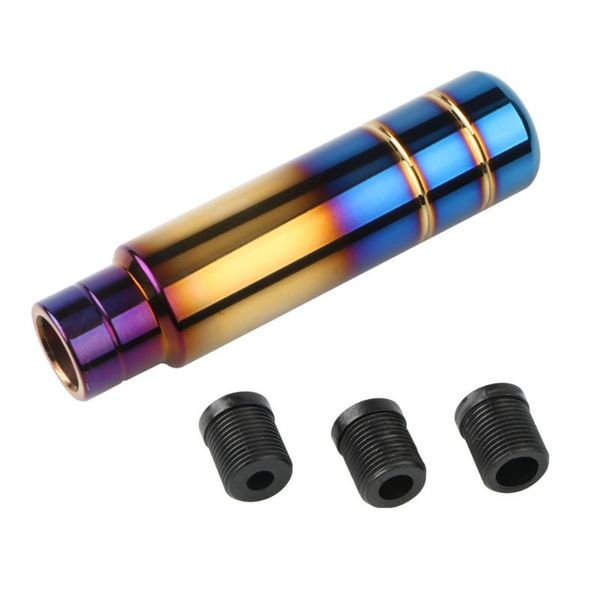 universal car burnt blue gold aluminum 13cm gear shift knob shifter lever head k1af