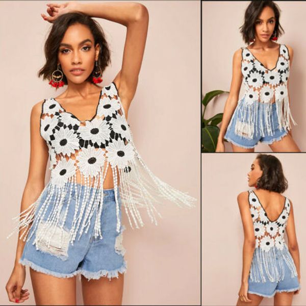 summer new casual women's ladies hollow spelling floral v-neck sleeveless loose fashion holiday beach women causal stylish tanks, White
summer new casual women's ladies hollow spelling floral v-neck sleeveless loose fashion holiday beach women causal stylish tanks, White