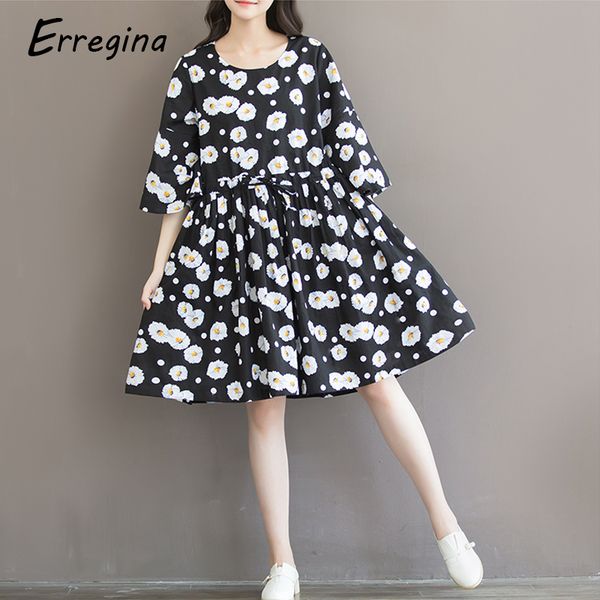 erregina womens plus size dress o-neck casual women loose printing half sleeve vintage large sizes elegant party dresses vestido, Black;gray 
erregina womens plus size dress o-neck casual women loose printing half sleeve vintage large sizes elegant party dresses vestido, Black;gray